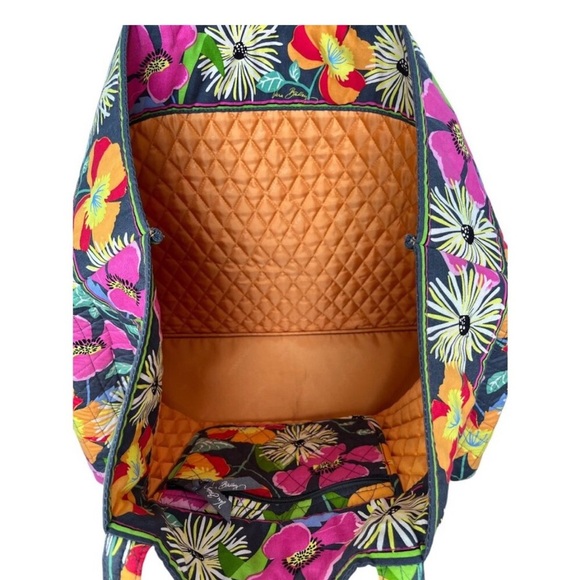 Vera Bradley Jazzy Blooms Quilted Tote Bag Colorful Floral - Picture 6 of 7